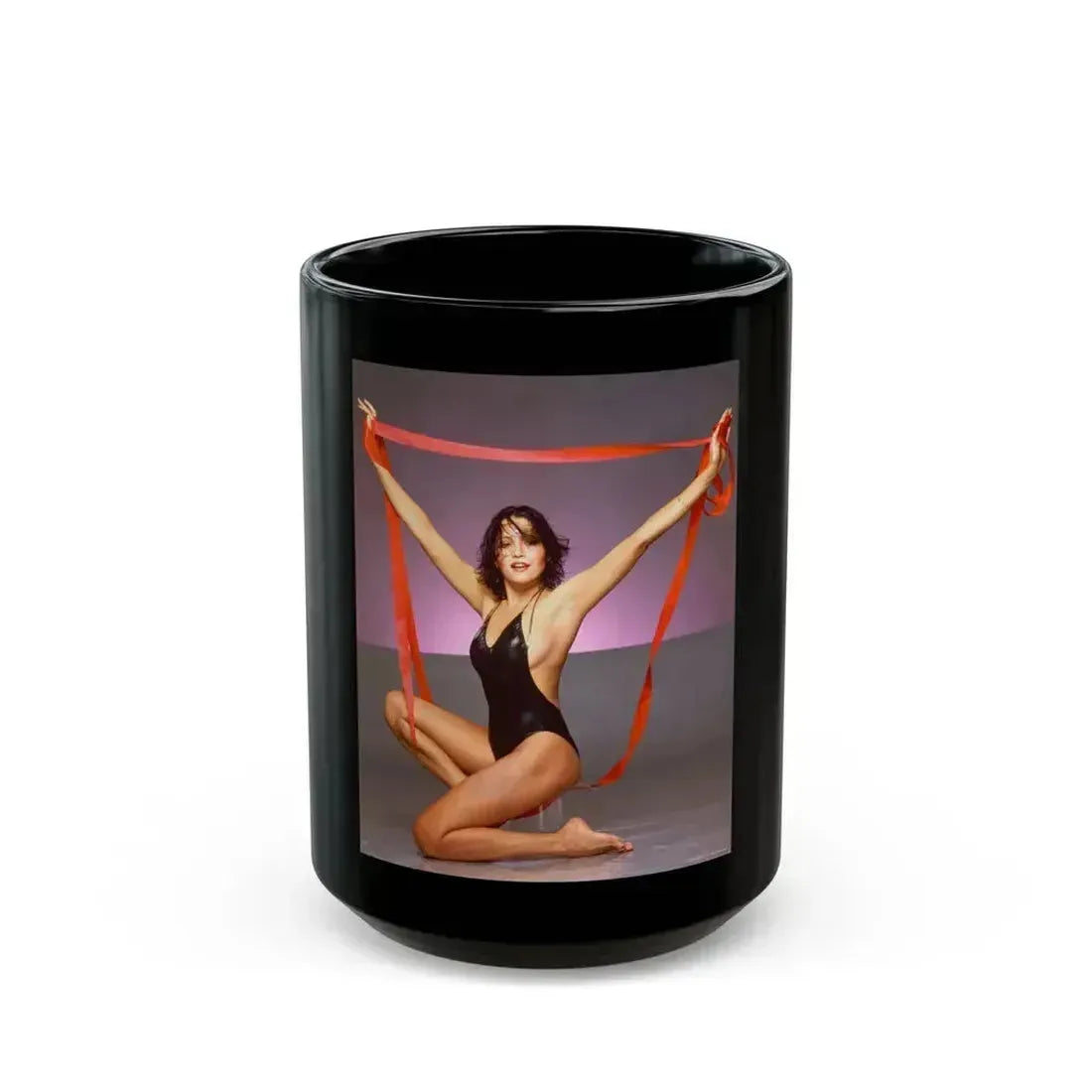 Barbara Carrera #14 (Vintage Female Icon) Black Coffee Mug 15oz - Go Mug Yourself