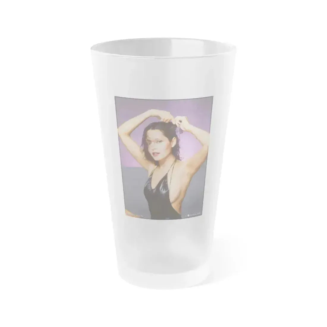 Barbara Carrera #15 (Vintage Female Icon) Frosted Pint Glass 16oz 16oz Frosted - Go Mug Yourself