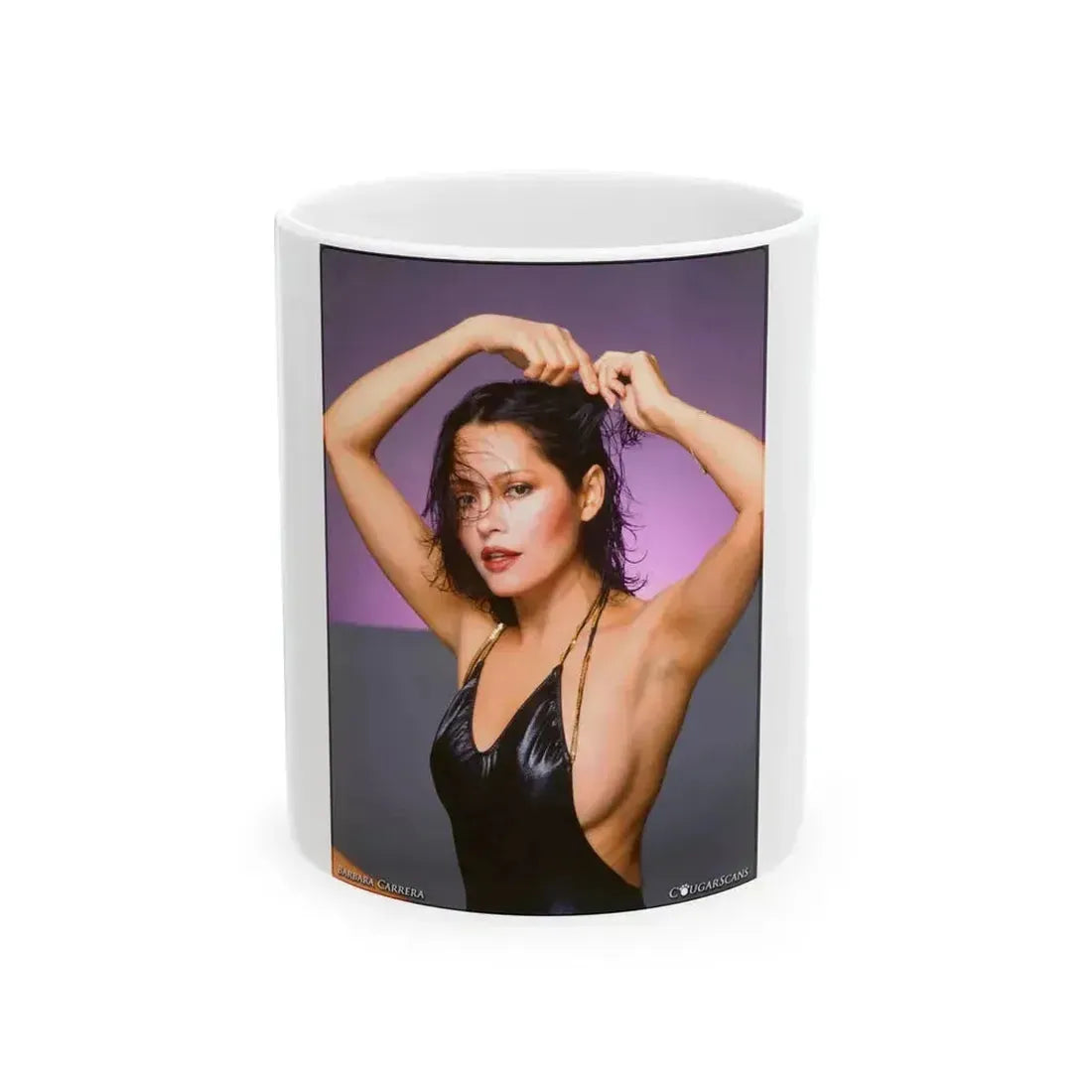 Barbara Carrera #15 (Vintage Female Icon) White Coffee Mug 11oz - Go Mug Yourself