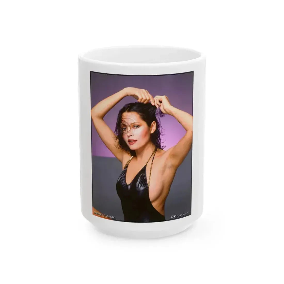 Barbara Carrera #15 (Vintage Female Icon) White Coffee Mug 15oz - Go Mug Yourself