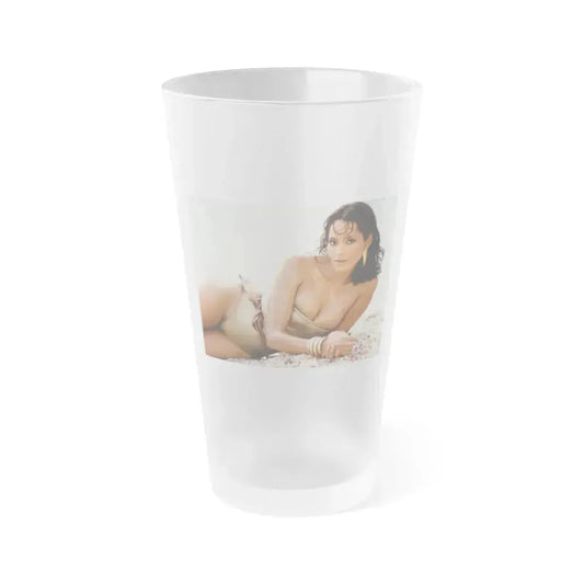 Barbara Carrera #63 (Vintage Female Icon) Frosted Pint Glass 16oz 16oz Frosted - Go Mug Yourself