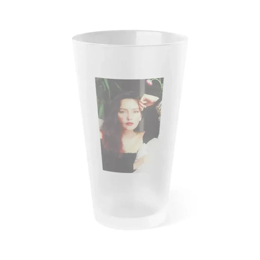 Barbara Carrera #64 (Vintage Female Icon) Frosted Pint Glass 16oz 16oz Frosted - Go Mug Yourself