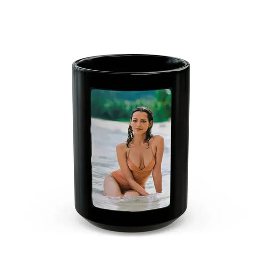 Barbara Carrera #67 (Vintage Female Icon) Black Coffee Mug 15oz - Go Mug Yourself