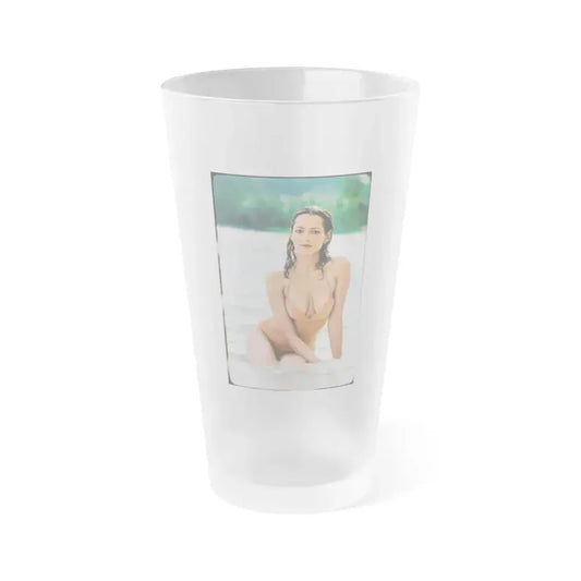 Barbara Carrera #67 (Vintage Female Icon) Frosted Pint Glass 16oz 16oz Frosted - Go Mug Yourself