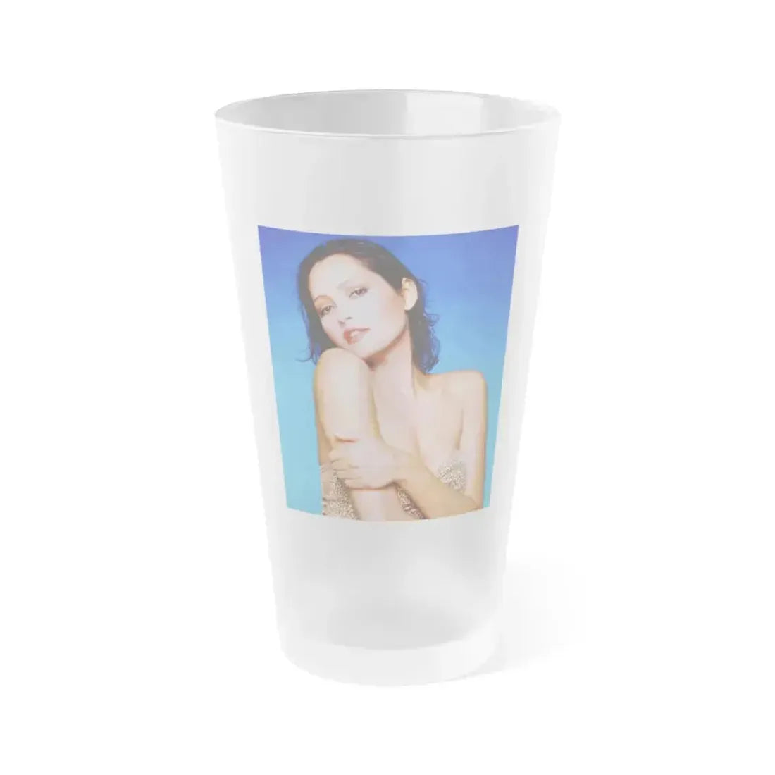 Barbara Carrera #68 (Vintage Female Icon) Frosted Pint Glass 16oz 16oz Frosted - Go Mug Yourself