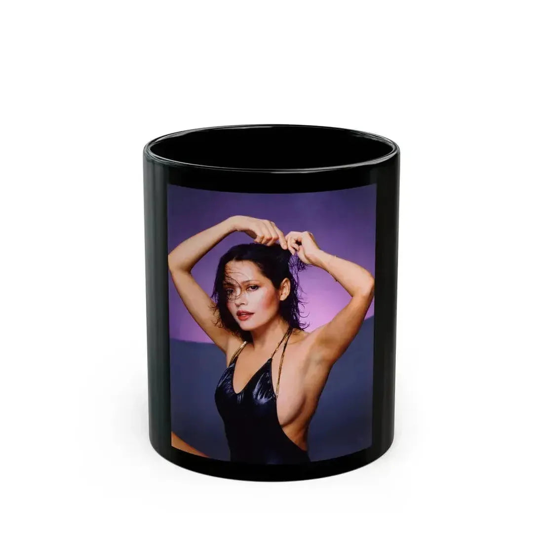 Barbara Carrera #76 (Vintage Female Icon) Black Coffee Mug 11oz - Go Mug Yourself