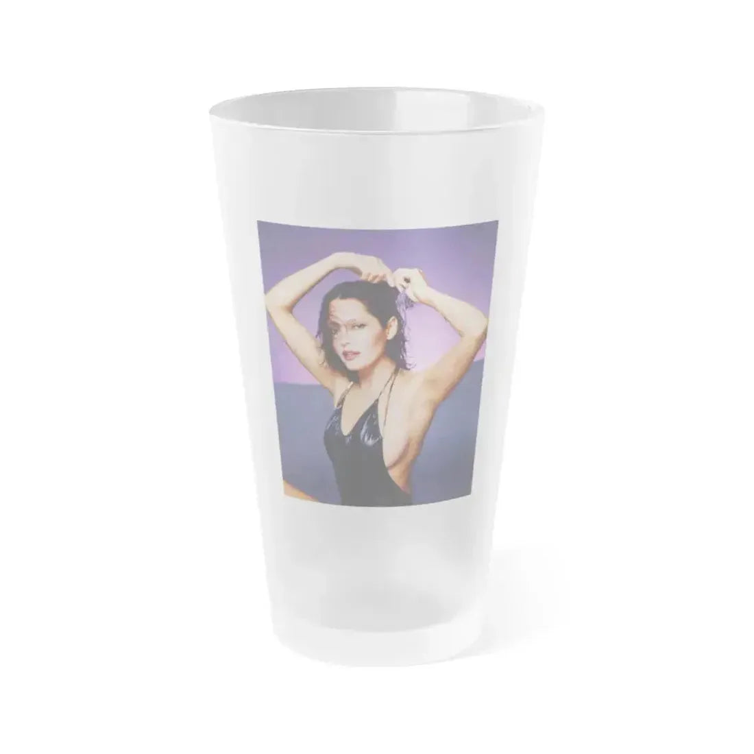 Barbara Carrera #76 (Vintage Female Icon) Frosted Pint Glass 16oz 16oz Frosted - Go Mug Yourself