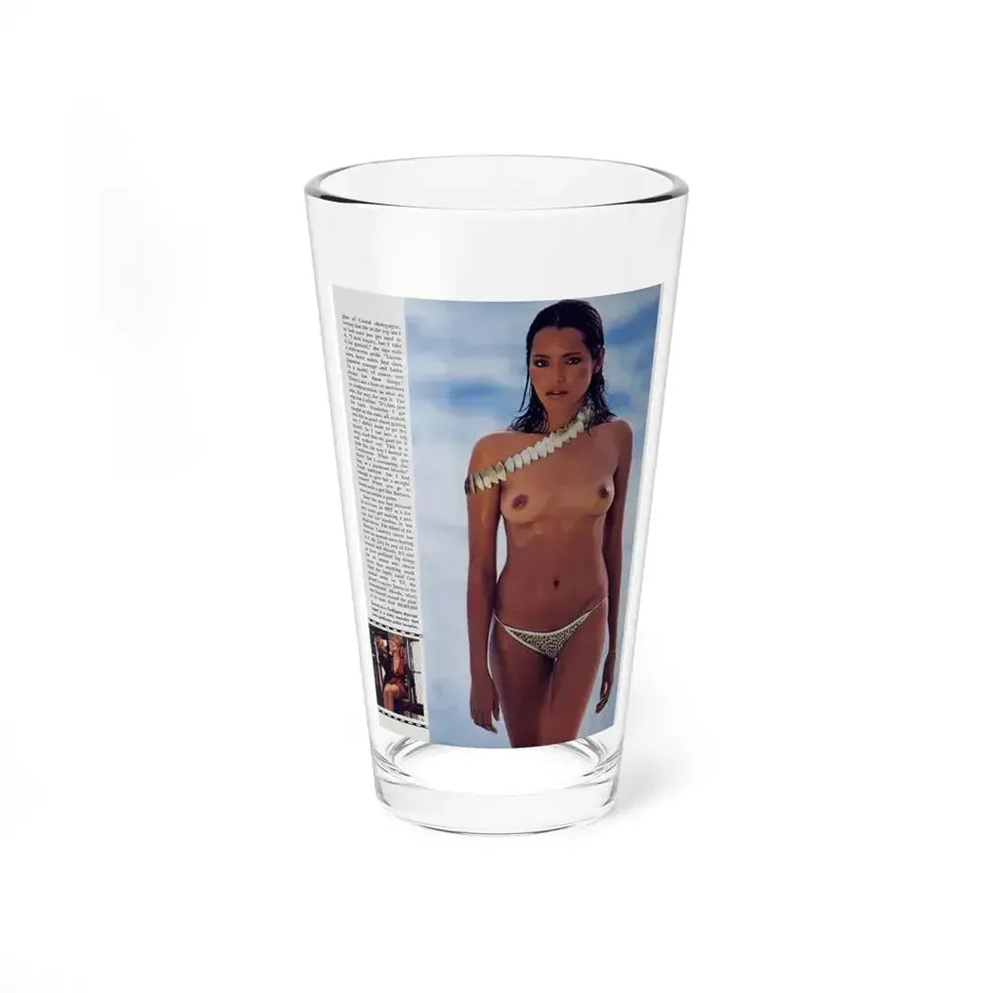 Barbara Carrera #78 - Playboy Mag. March '82 Photo (Vintage Female Icon) Pint Glass 16oz 16oz - Go Mug Yourself