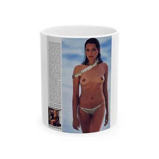 Barbara Carrera #78 - Playboy Mag. March '82 Photo (Vintage Female Icon) White Coffee Mug 11oz - Go Mug Yourself