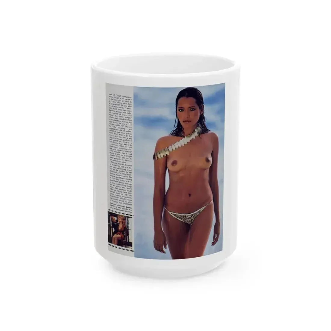 Barbara Carrera #78 - Playboy Mag. March '82 Photo (Vintage Female Icon) White Coffee Mug 15oz - Go Mug Yourself