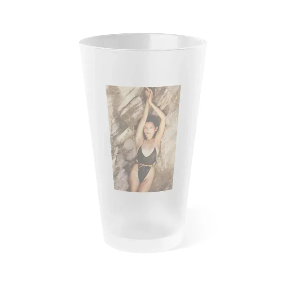Barbara Carrera #81 (Vintage Female Icon) Frosted Pint Glass 16oz 16oz Frosted - Go Mug Yourself