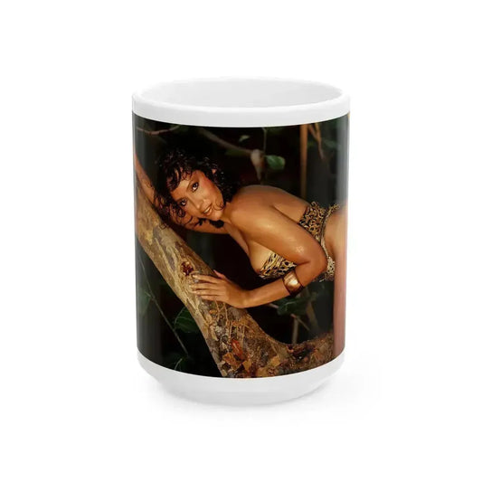 Barbara Carrera #86 (Vintage Female Icon) White Coffee Mug 15oz - Go Mug Yourself