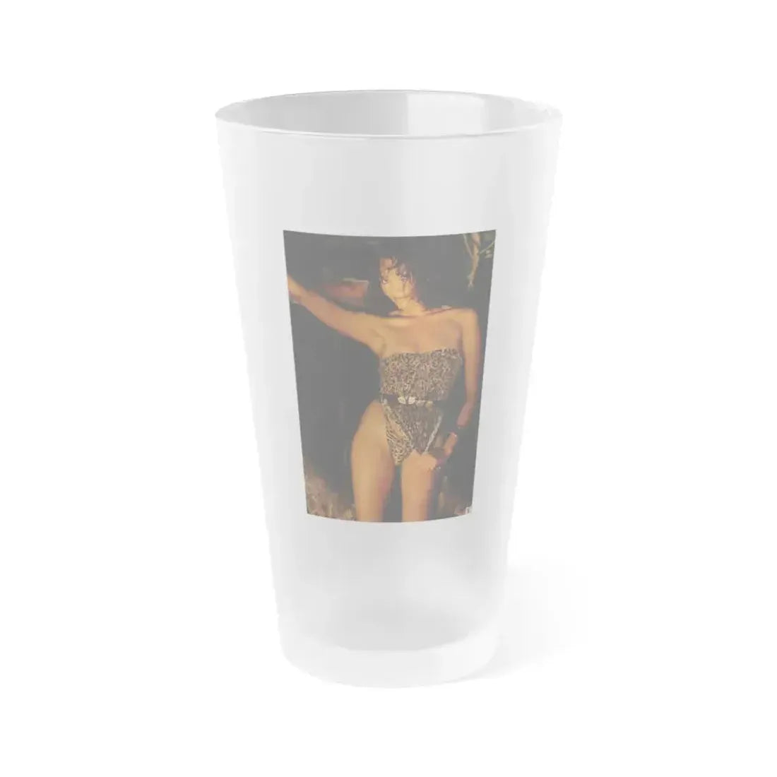 Barbara Carrera #87 (Vintage Female Icon) Frosted Pint Glass 16oz 16oz Frosted - Go Mug Yourself