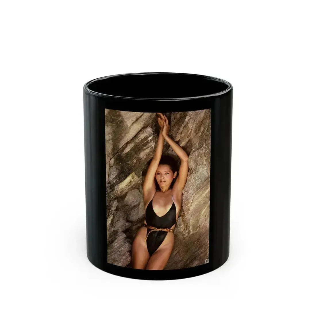 Barbara Carrera #89 (Vintage Female Icon) Black Coffee Mug 11oz - Go Mug Yourself
