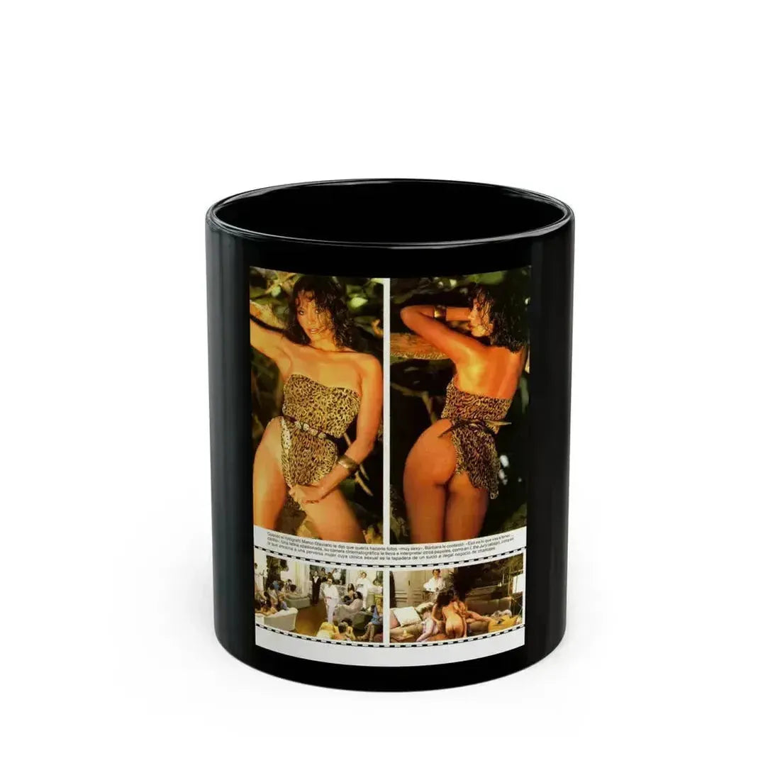 Barbara Carrera #93 (Vintage Female Icon) Black Coffee Mug 11oz - Go Mug Yourself