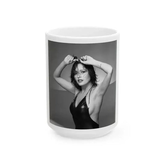 Barbara Carrera #94 (Vintage Female Icon) White Coffee Mug 15oz - Go Mug Yourself
