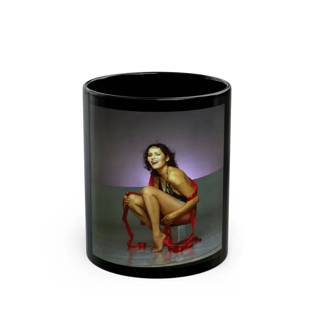 Barbara Carrera #95 (Vintage Female Icon) Black Coffee Mug 11oz - Go Mug Yourself