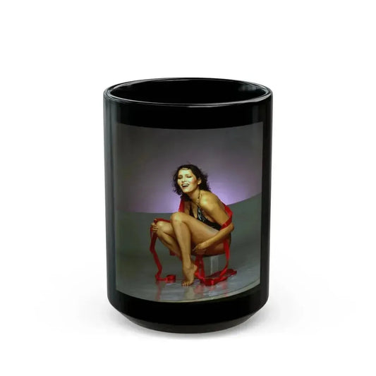 Barbara Carrera #95 (Vintage Female Icon) Black Coffee Mug 15oz - Go Mug Yourself