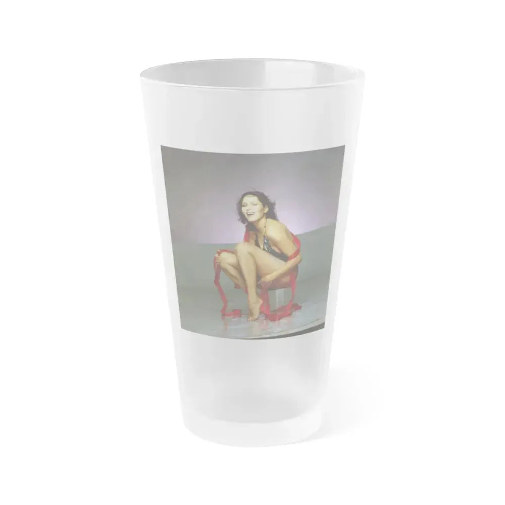 Barbara Carrera #95 (Vintage Female Icon) Frosted Pint Glass 16oz 16oz Frosted - Go Mug Yourself