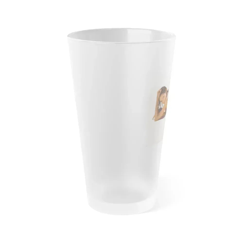 Barbara Carrera #97 (Vintage Female Icon) Frosted Pint Glass 16oz - Go Mug Yourself