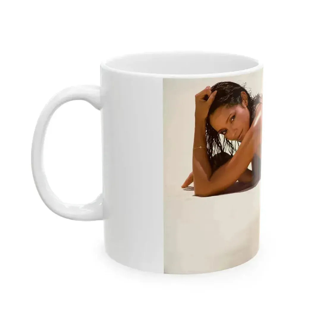 Barbara Carrera #97 (Vintage Female Icon) White Coffee Mug - Go Mug Yourself