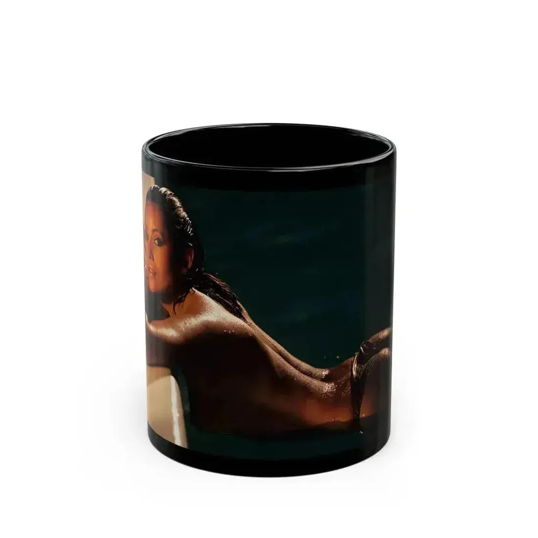 Barbara Carrera #99 (Vintage Female Icon) Black Coffee Mug 11oz - Go Mug Yourself