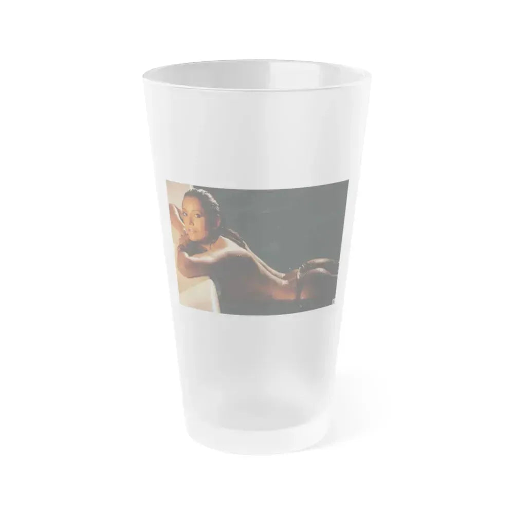 Barbara Carrera #99 (Vintage Female Icon) Frosted Pint Glass 16oz 16oz Frosted - Go Mug Yourself