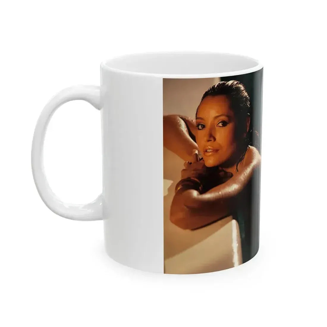 Barbara Carrera #99 (Vintage Female Icon) White Coffee Mug - Go Mug Yourself