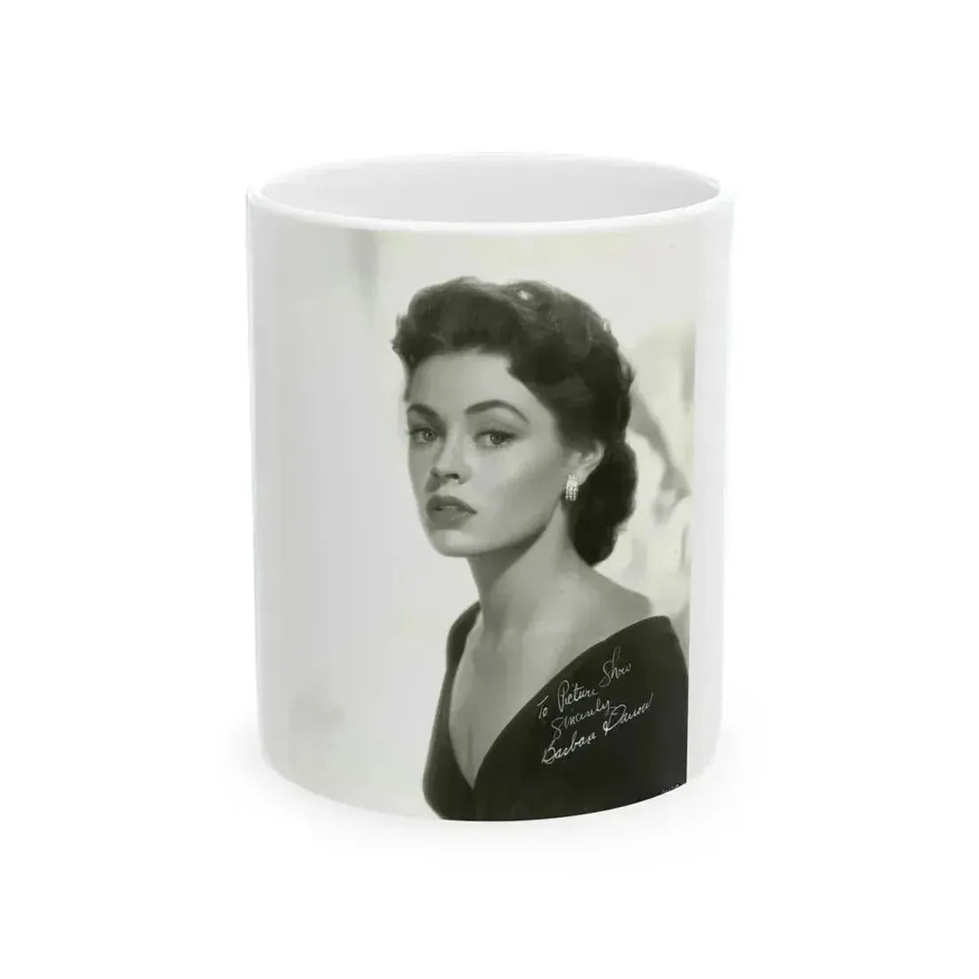 Barbara Darrow #08 (Vintage Female Icon) White Coffee Mug 11oz - Go Mug Yourself
