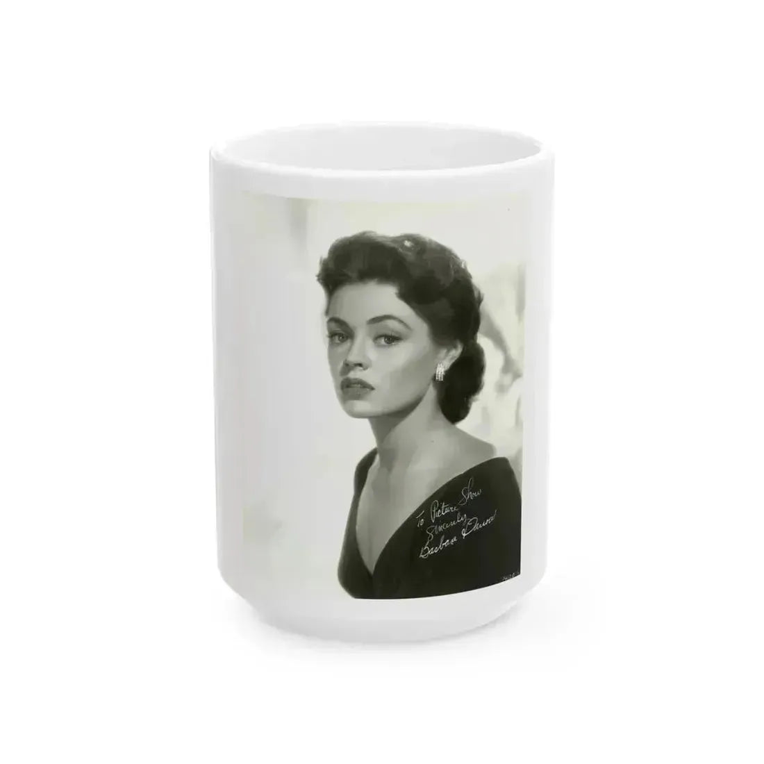 Barbara Darrow #08 (Vintage Female Icon) White Coffee Mug 15oz - Go Mug Yourself