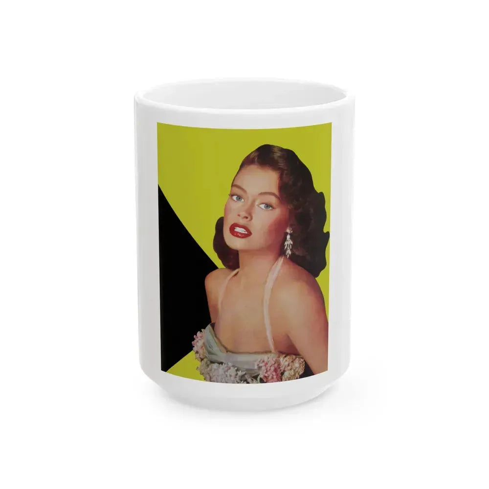 Barbara Darrow #11 (Vintage Female Icon) White Coffee Mug 15oz - Go Mug Yourself