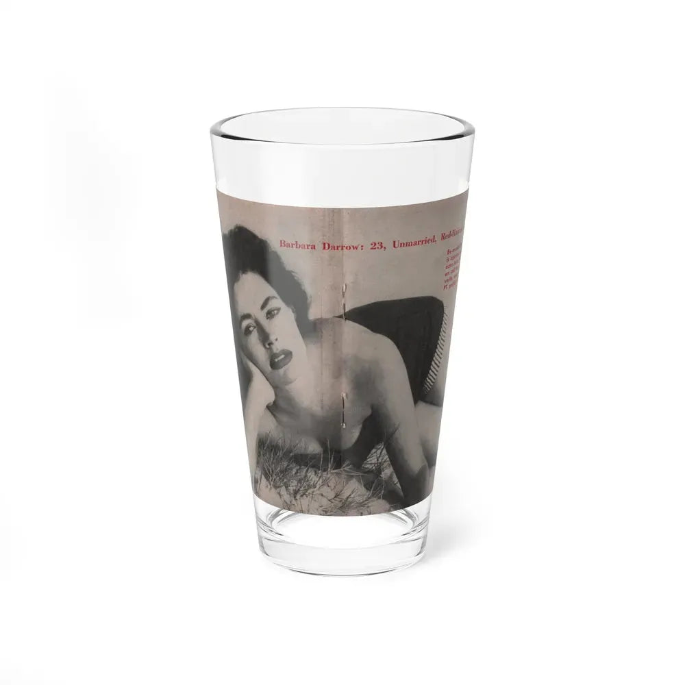 Barbara Darrow #25 - 1 B&W Centerfold Photo from People Pocket Mag. 4-21-54 (Vintage Female Icon) Pint Glass 16oz 16oz - Go Mug Yourself