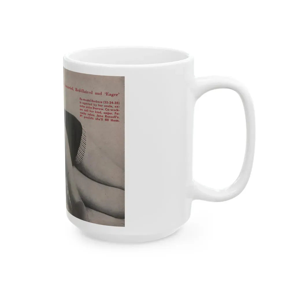 Barbara Darrow #25 - 1 B&W Centerfold Photo from People Pocket Mag. 4-21-54 (Vintage Female Icon) White Coffee Mug - Go Mug Yourself