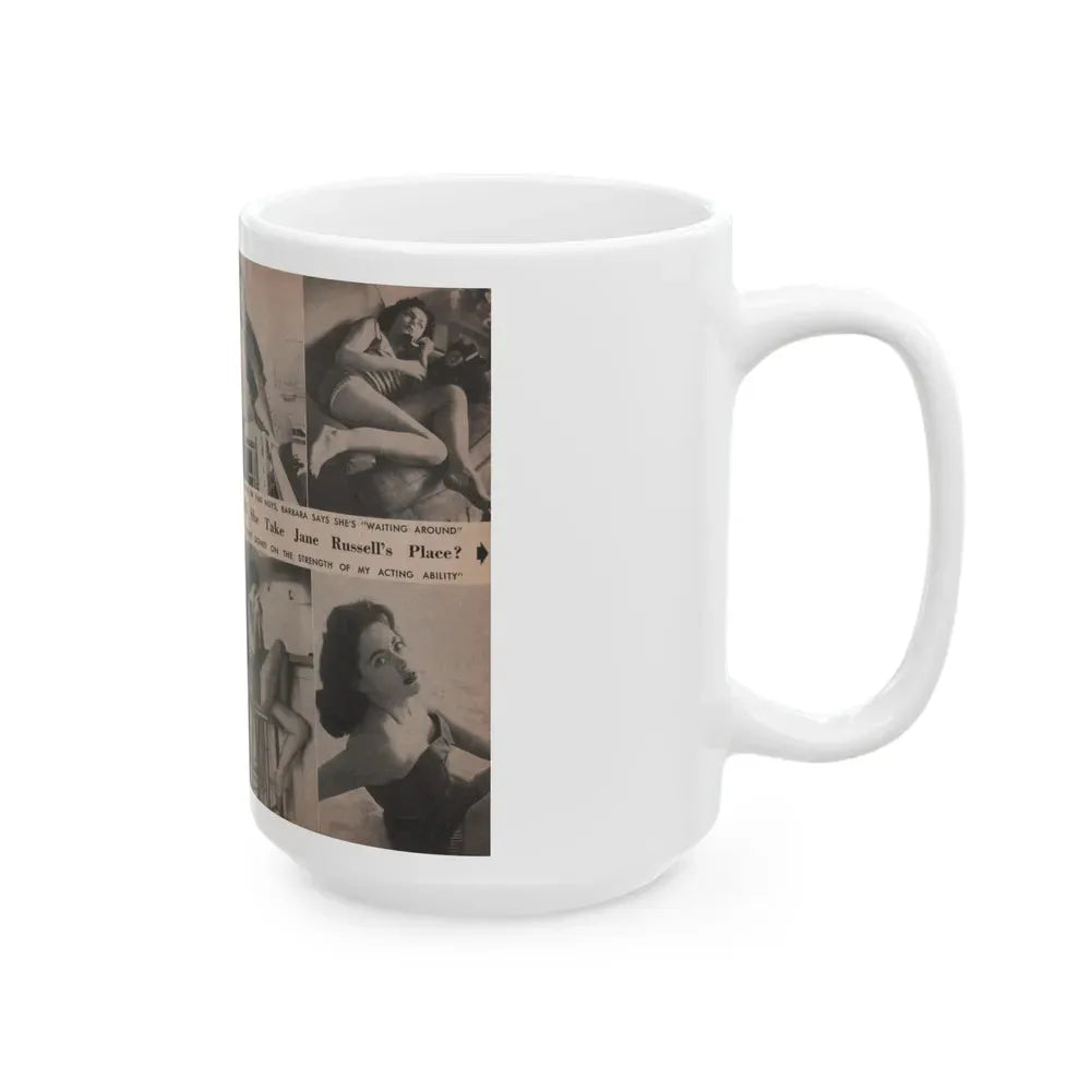 Barbara Darrow #27 - 5 B&W Photos & Article from People Pocket Mag. 12-29-54 (Vintage Female Icon) White Coffee Mug - Go Mug Yourself