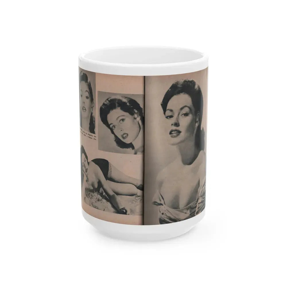 Barbara Darrow #35 - 4 B&W Photos from PHOTO Mag. Dec. '54 (Vintage Female Icon) White Coffee Mug 15oz - Go Mug Yourself