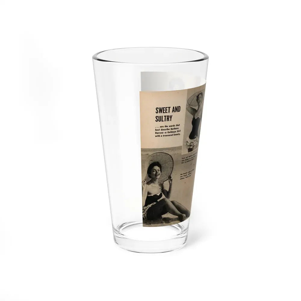 Barbara Darrow #36 - 3 B&W Photos & Captions from Picture Scope Digest Mag. Jan. '57 (Vintage Female Icon) Pint Glass 16oz - Go Mug Yourself