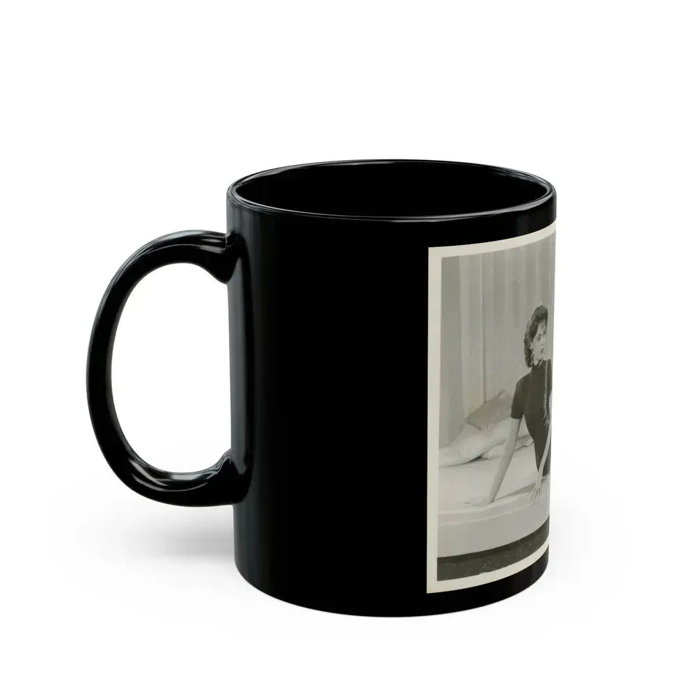 Barbara Darrow #41 (Vintage Female Icon) Black Coffee Mug - Go Mug Yourself