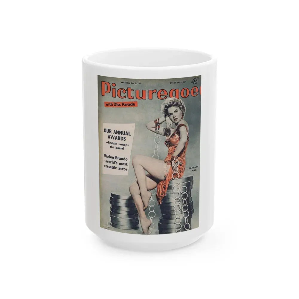 Barbara Lang #32 - Mag. Cover (Vintage Female Icon) White Coffee Mug 15oz - Go Mug Yourself