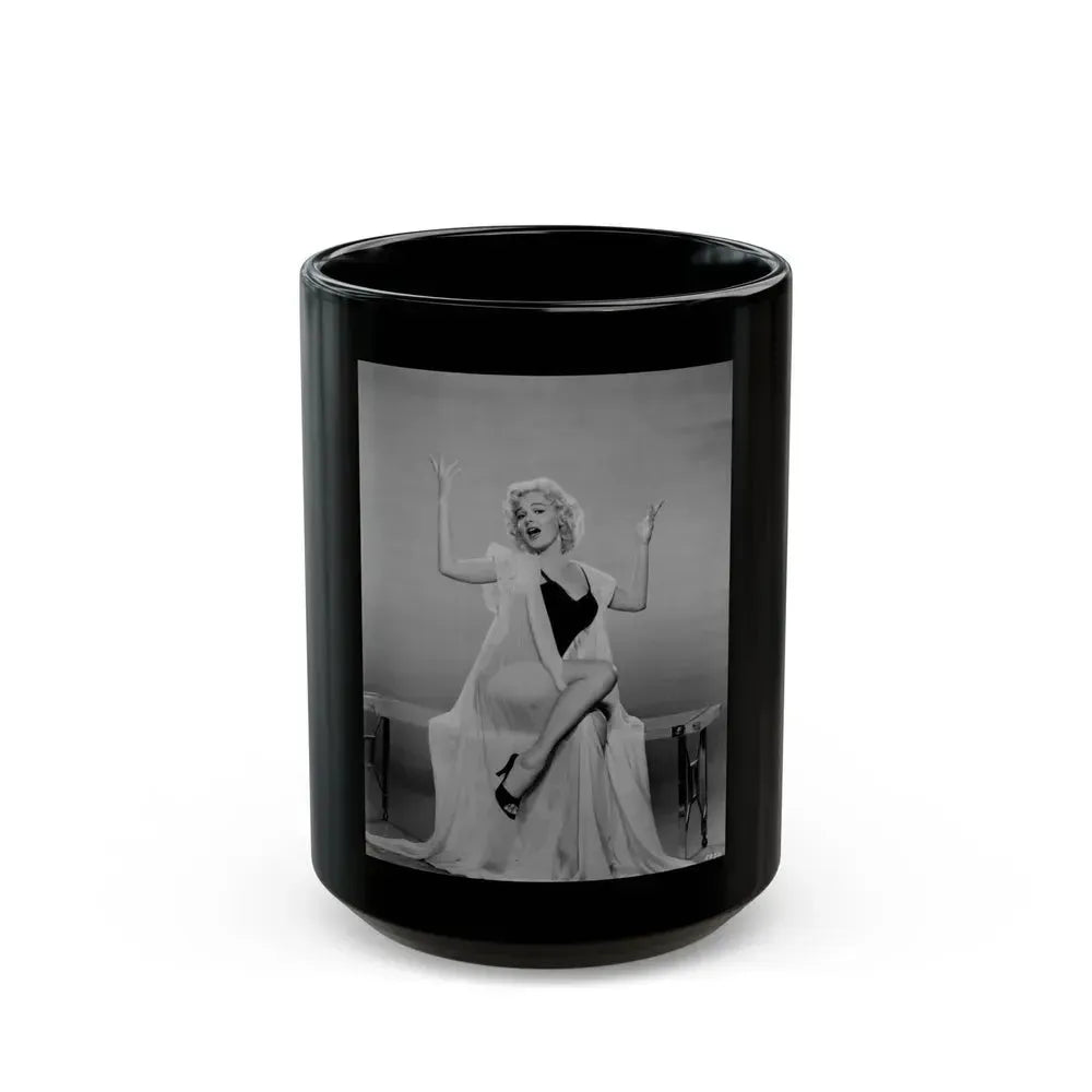 Barbara Lang #35 (Vintage Female Icon) Black Coffee Mug 15oz - Go Mug Yourself