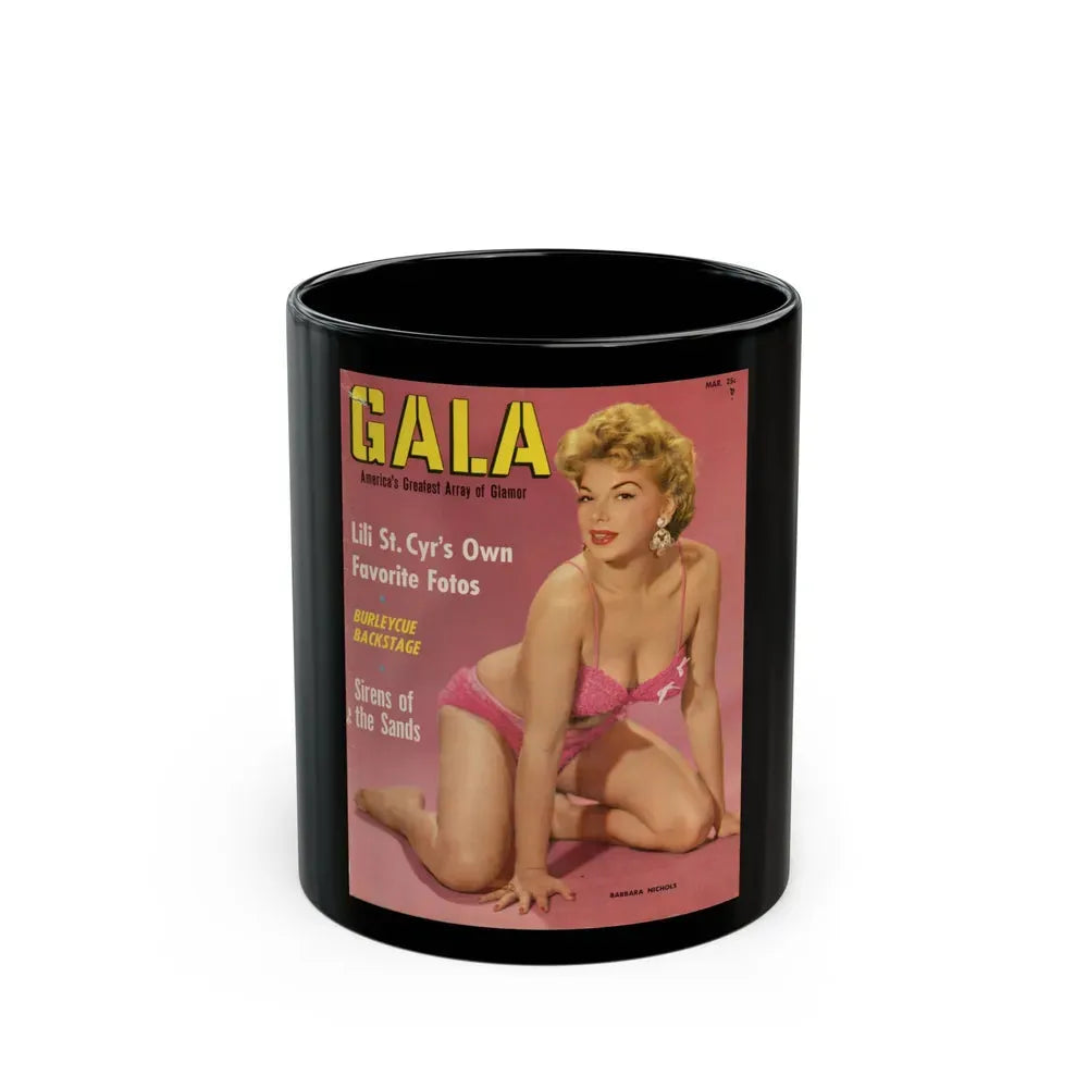 Barbara Nichols #129 - Mag. Cover (Vintage Female Icon) Black Coffee Mug 11oz - Go Mug Yourself