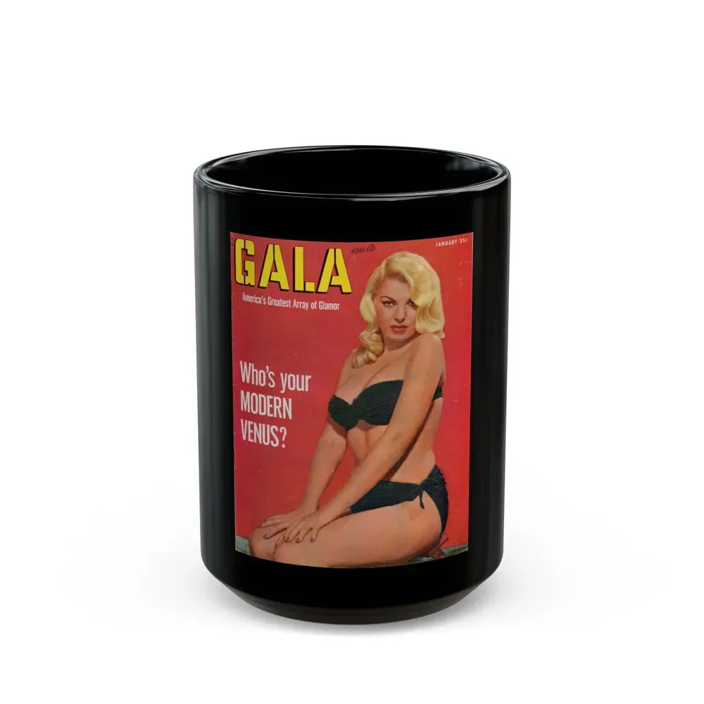 Barbara Nichols #226 - Mag. Cover (Vintage Female Icon) Black Coffee Mug 15oz - Go Mug Yourself