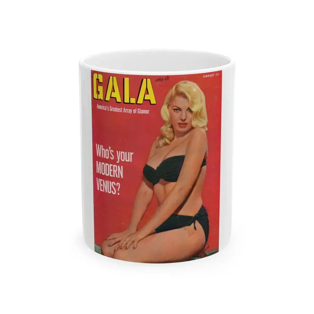 Barbara Nichols #226 - Mag. Cover (Vintage Female Icon) White Coffee Mug 11oz - Go Mug Yourself