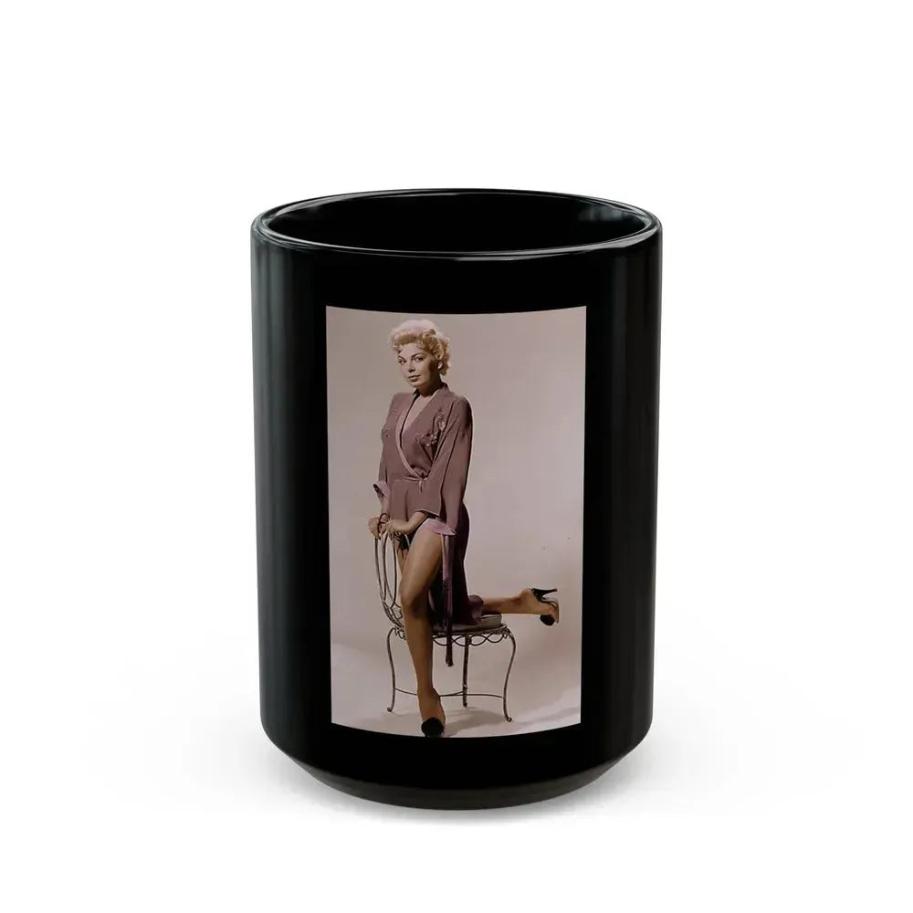 Barbara Nichols #24 (Vintage Female Icon) Black Coffee Mug 15oz - Go Mug Yourself