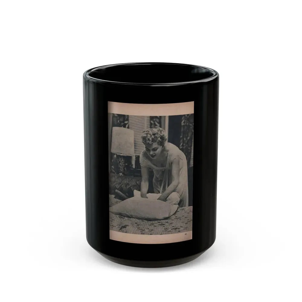 Barbara Nichols #425 - Page 6 of 6 with, 1 B&W Photo from PHOTO Digest Mag. Nov. '53 (Vintage Female Icon) Black Coffee Mug 15oz - Go Mug Yourself