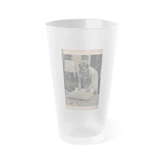 Barbara Nichols #425 - Page 6 of 6 with, 1 B&W Photo from PHOTO Digest Mag. Nov. '53 (Vintage Female Icon) Frosted Pint Glass 16oz 16oz Frosted - Go Mug Yourself