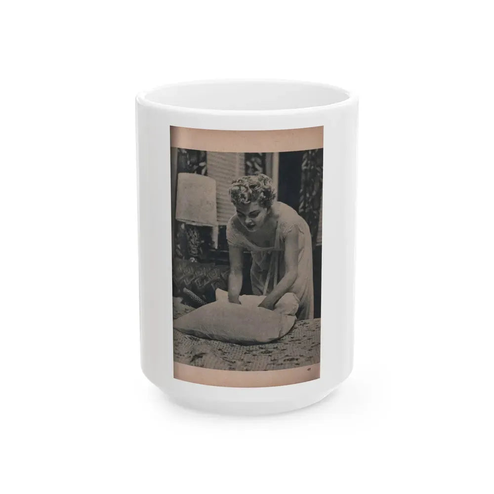 Barbara Nichols #425 - Page 6 of 6 with, 1 B&W Photo from PHOTO Digest Mag. Nov. '53 (Vintage Female Icon) White Coffee Mug 15oz - Go Mug Yourself