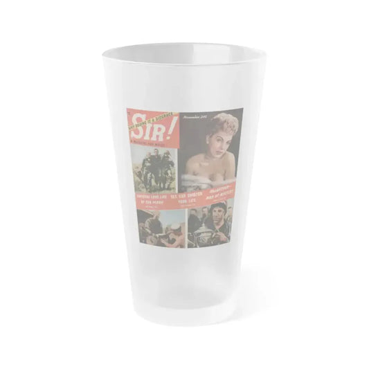 Barbara Nichols #449 - Barbara on Cover in top right hand corner in Color from Sir! Mag. Nov. '52 (Vintage Female Icon) Frosted Pint Glass 16oz 16oz Frosted - Go Mug Yourself