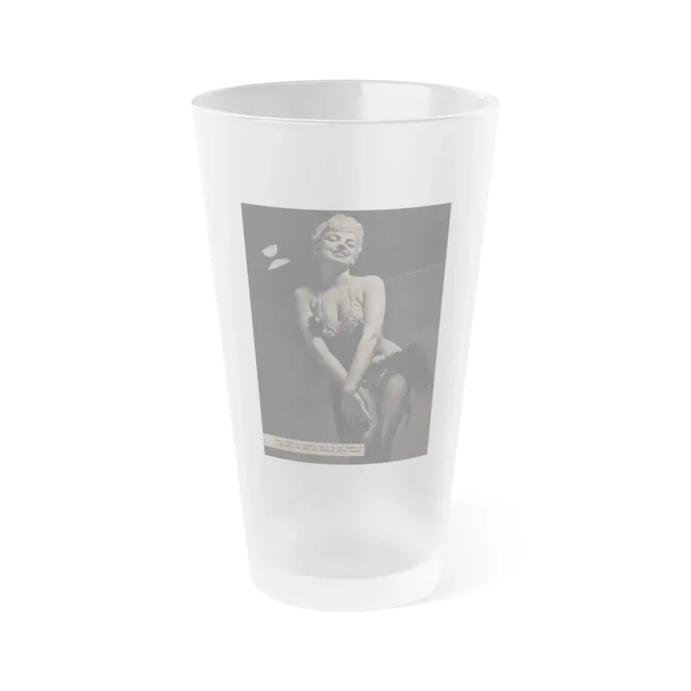 Barbara Nichols #453 - Page 4 of 4 with, 1 B&W Photo & Caption from Sir! Mag. Nov. '52 (Vintage Female Icon) Frosted Pint Glass 16oz 16oz Frosted - Go Mug Yourself