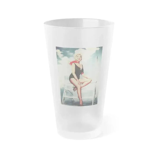 Barbara Nichols #571 (Vintage Female Icon) Frosted Pint Glass 16oz 16oz Frosted - Go Mug Yourself