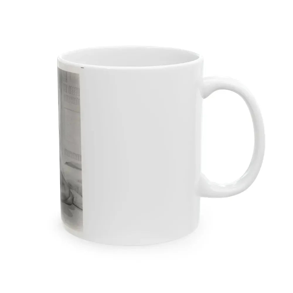 Barbara Nichols #579 - 8x10 B&W Full Body Irving Klaw Negative Re-Strike Glamour Photo from 50's (Vintage Female Icon) White Coffee Mug - Go Mug Yourself